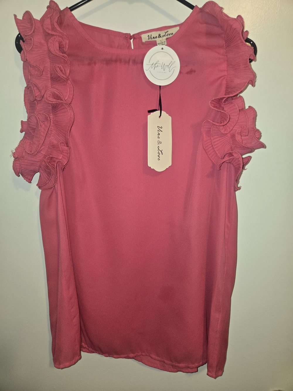 Vine & Love Pink Ruffle Sleeve Skirt